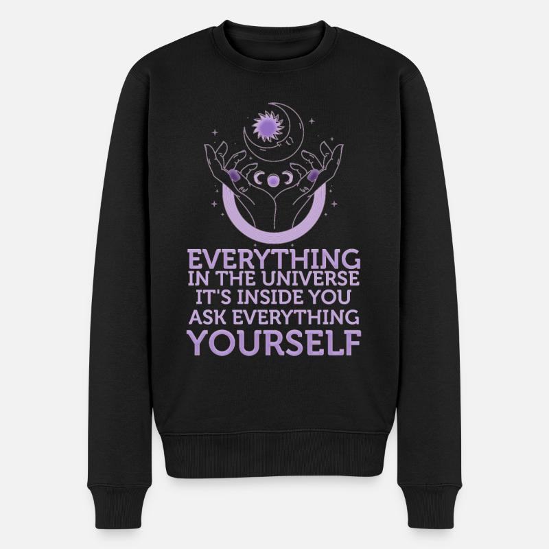 Alles im Universum ist in dir - Männer Premium Bio Pullover - Schwarz