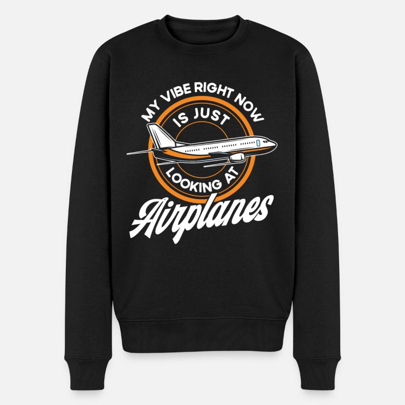 Flugzeug Pilot Flugzeuge Flugzeug Landung Geschenk - Männer Premium Bio Pullover - Schwarz