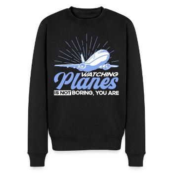 Flugzeug Pilot Flugzeuge Flugzeug Landung Geschenk - Männer Premium Bio Pullover - Schwarz - Vorne - Nico (187cm)
