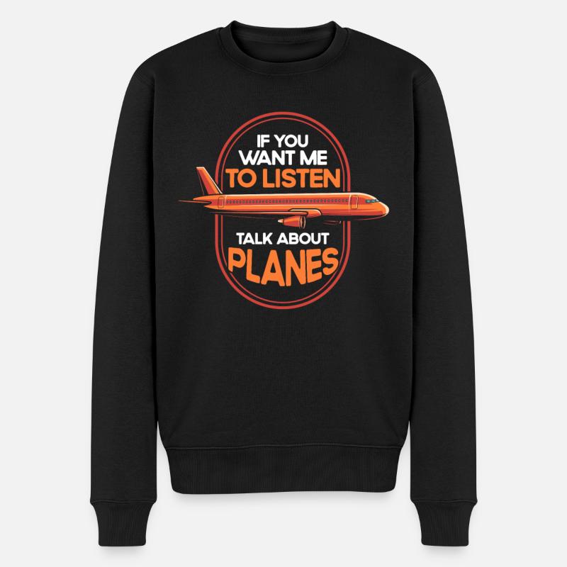 Cadeau d’atterrissage d’avion de pilote d’avion d’avion - Pull Premium bio Homme - noir