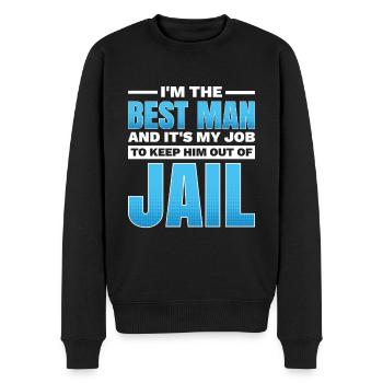 Ich Bin Der Trauzeuge Und Es Ist Meine Aufgabe, - Männer Premium Bio Pullover - Schwarz - Vorne - Nico (187cm)