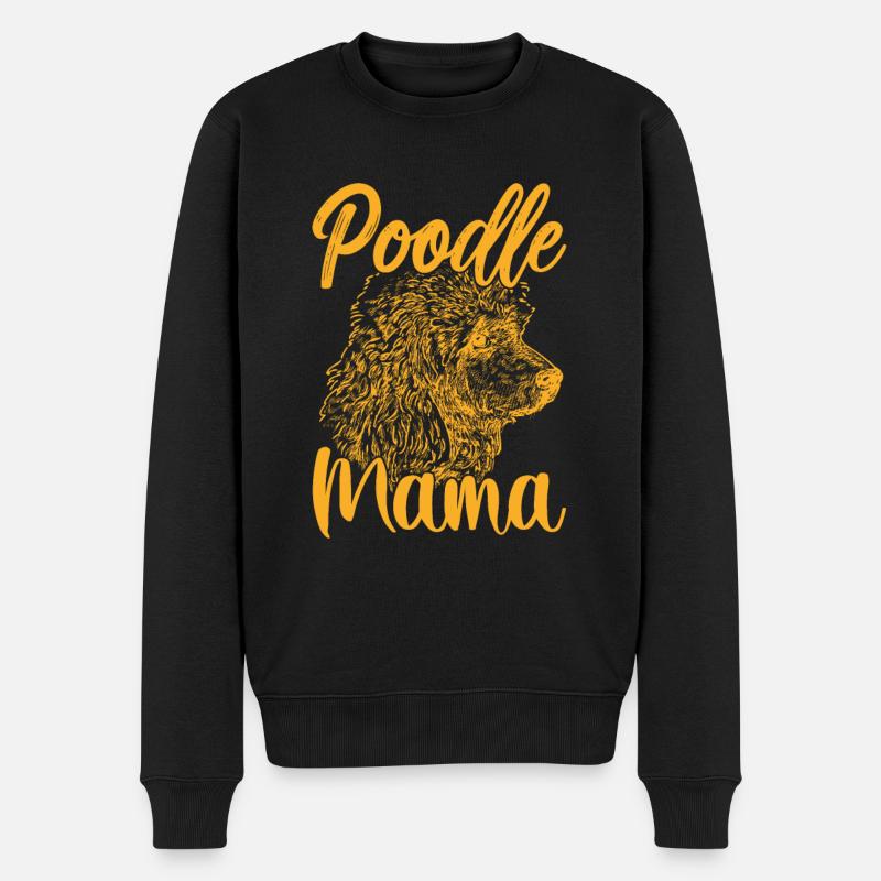 Pudel-mutter-hundeliebhaber - Männer Premium Bio Pullover - Schwarz