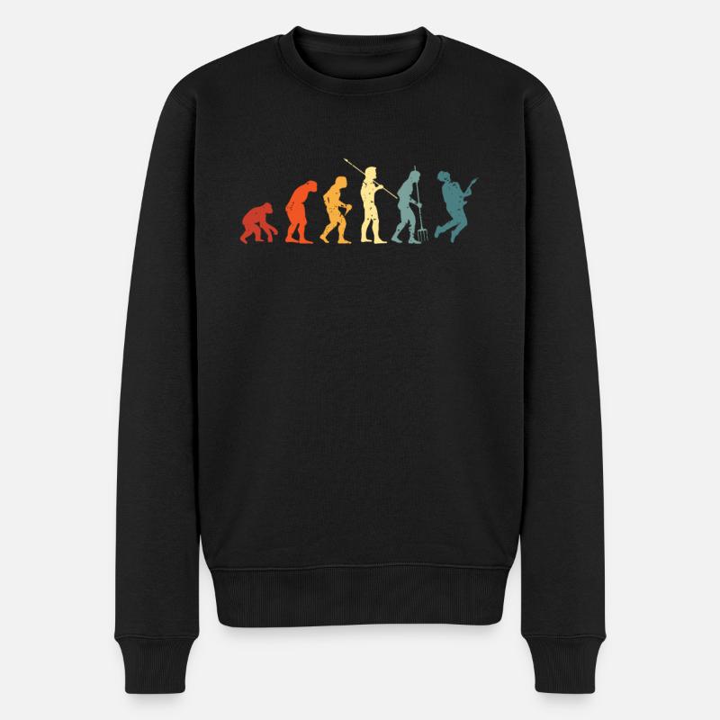 Guitar Evolution Gitarrenliebhaber Gitarrist - Männer Premium Bio Pullover - Schwarz