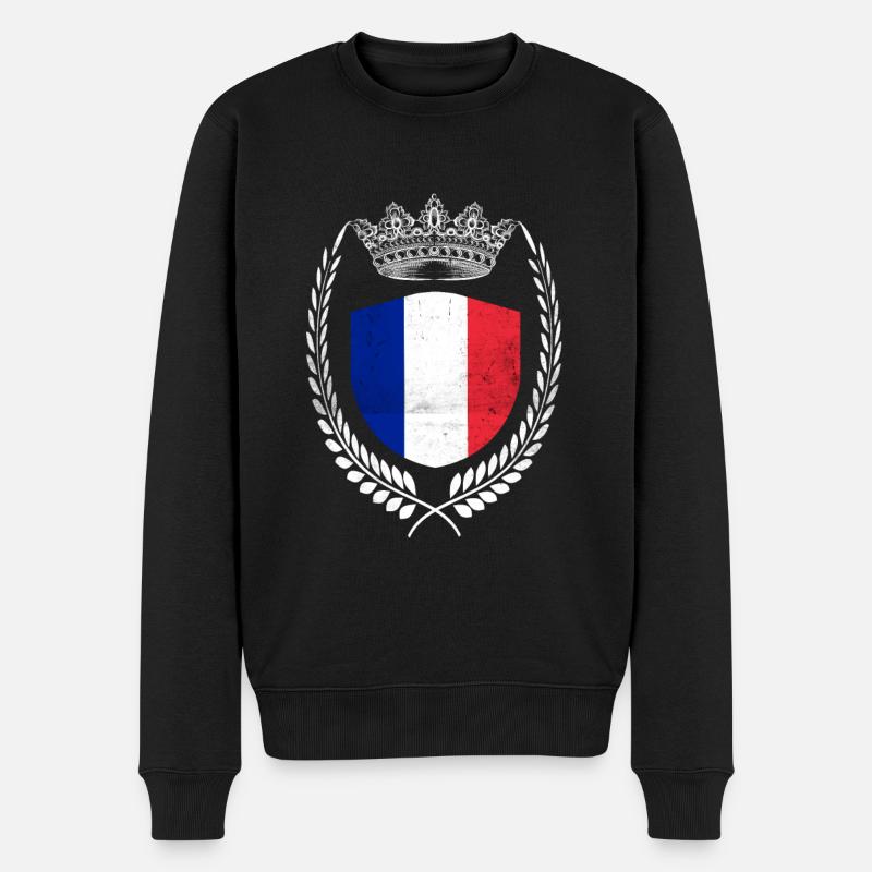 France Drapeau Français Drapeau France - Pull Premium bio Homme - noir