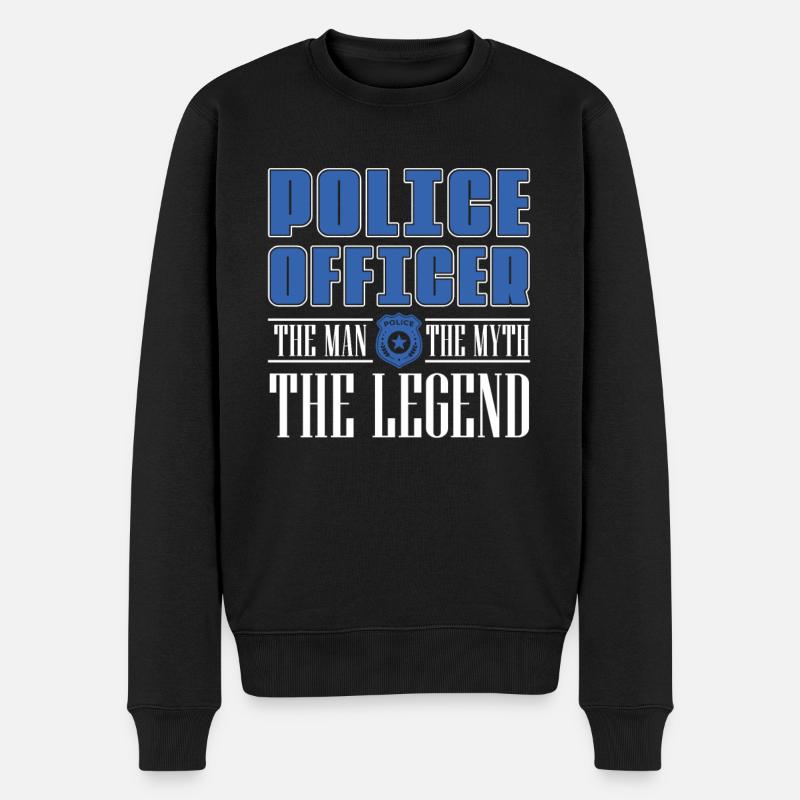Polizist The Man The Myth Legend Cops - Männer Premium Bio Pullover - Schwarz