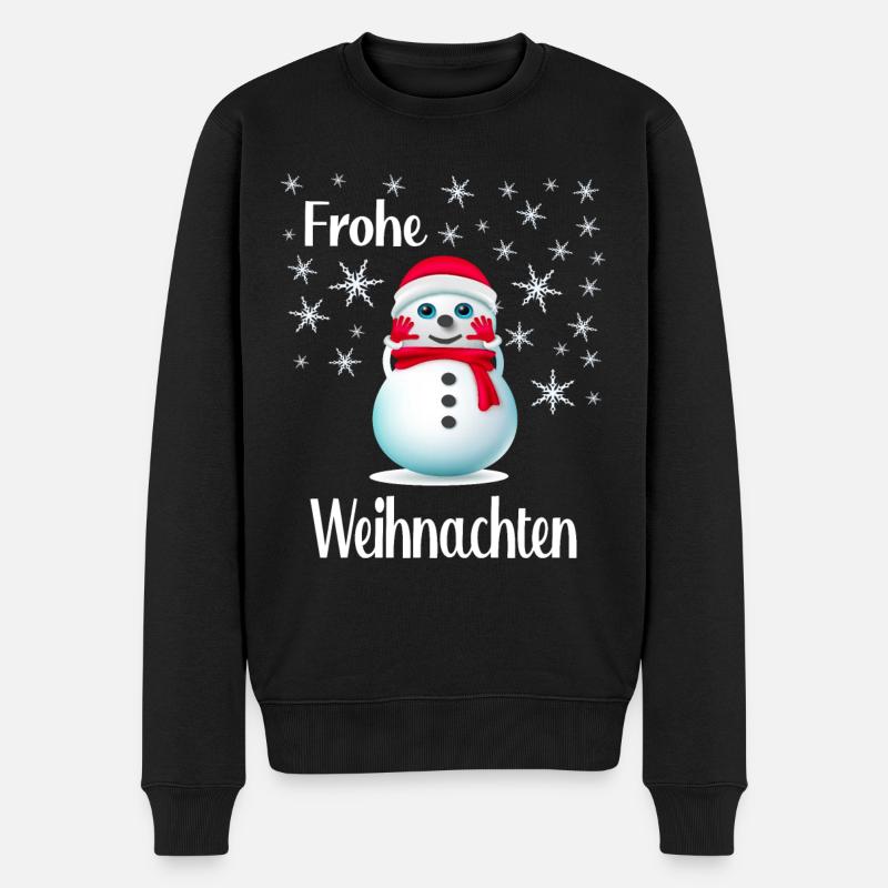 Frohe Weihnachten - Männer Premium Bio Pullover - Schwarz
