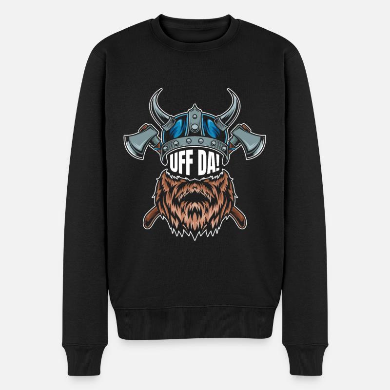 Lustiges Skandinavisches Bart-design - Männer Premium Bio Pullover - Schwarz