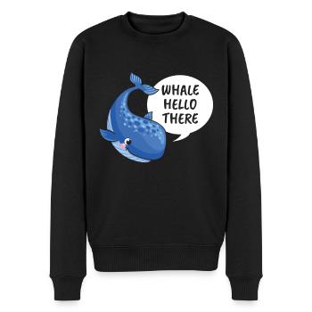Whale Hallo Dort Für Alle Whale Lover Und - Männer Premium Bio Pullover - Schwarz - Vorne - Nico (187cm)