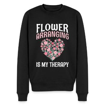 Lier des fleurs est ma thérapie - Pull Premium bio Homme - noir - Devant - Nico (187cm)