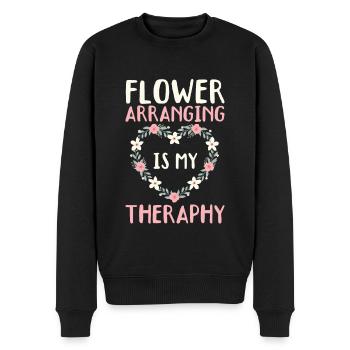 Lier des fleurs est ma thérapie - Pull Premium bio Homme - noir - Devant - Nico (187cm)