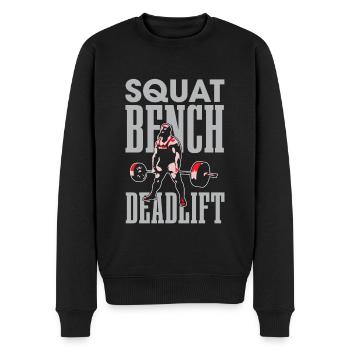 Squat Bench Deadlifts pour les culturistes - Pull Premium bio Homme - noir - Devant - Nico (187cm)