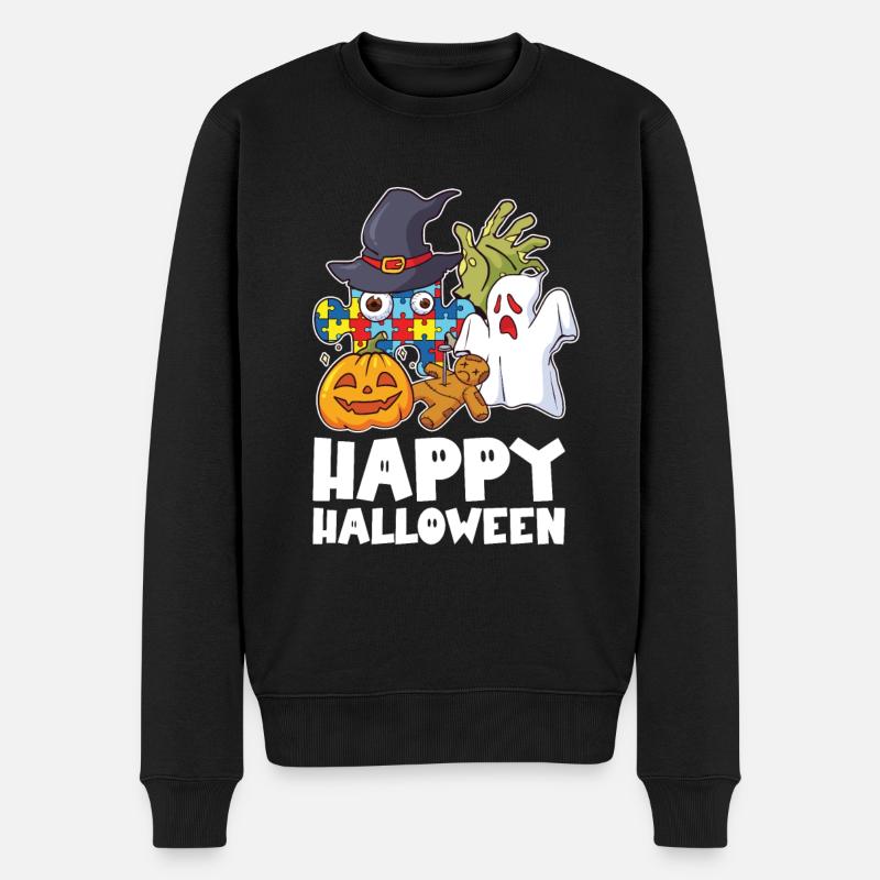 Fröhliches - Männer Premium Bio Pullover - Schwarz