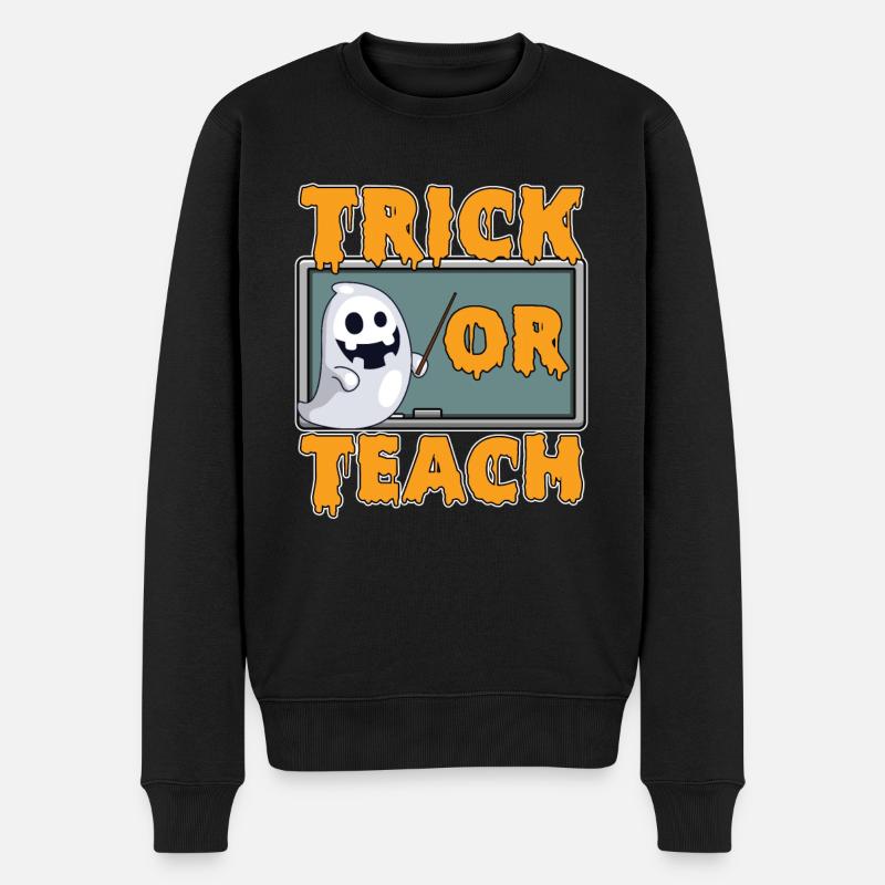 Trick Or Teach Grundschullehrer Vorschule - Männer Premium Bio Pullover - Schwarz