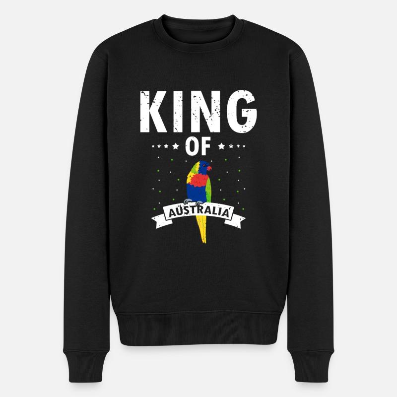 Kookaburra Design und Kookaburra Spruch - Männer Premium Bio Pullover - Schwarz