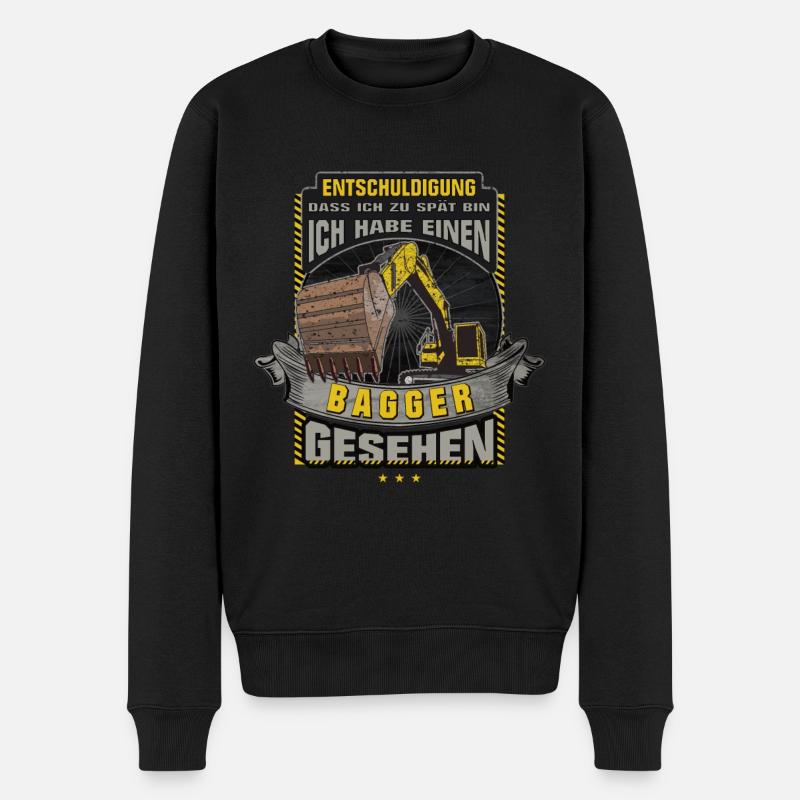 Bagger Entschuldigung das ich zu spät bin Geschenk - Männer Premium Bio Pullover - Schwarz
