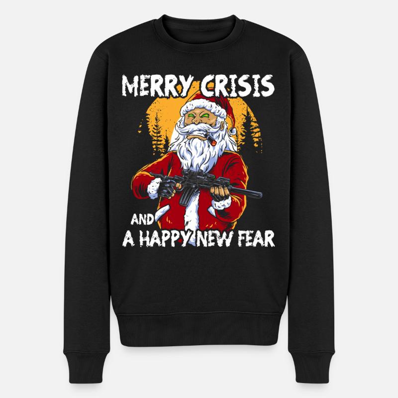 Merry Crisis - Männer Premium Bio Pullover - Schwarz
