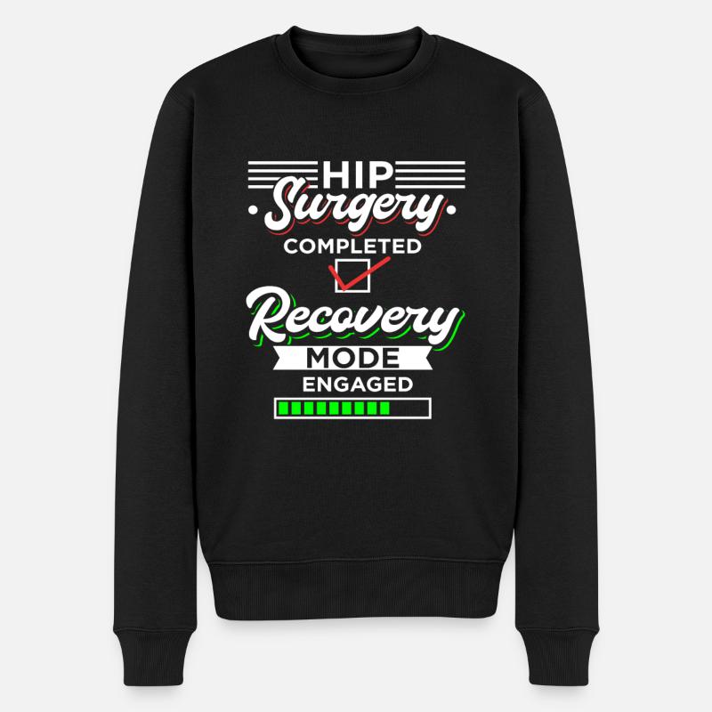 Hip Replacement Hip Surgery Gift - Men's Premium Organic Jumper - black
