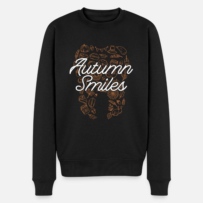 Automne Sourit Dentiste Tech Citrouille - Pull Premium bio Homme - noir