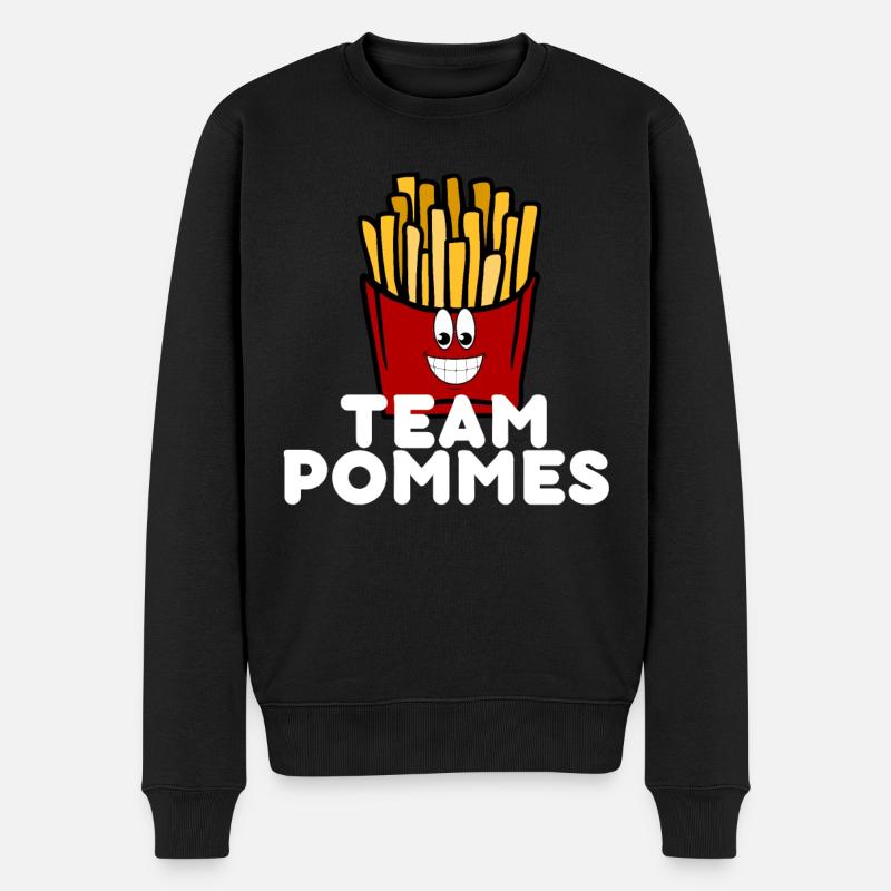 Team Pommes Pommestüte Kartoffel Fritten - Männer Premium Bio Pullover - Schwarz