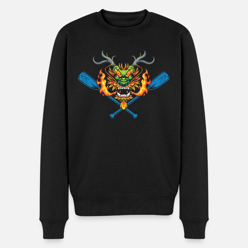 Drachen Und Paddel Drachenbootrennen Paddler - Männer Premium Bio Pullover - Schwarz