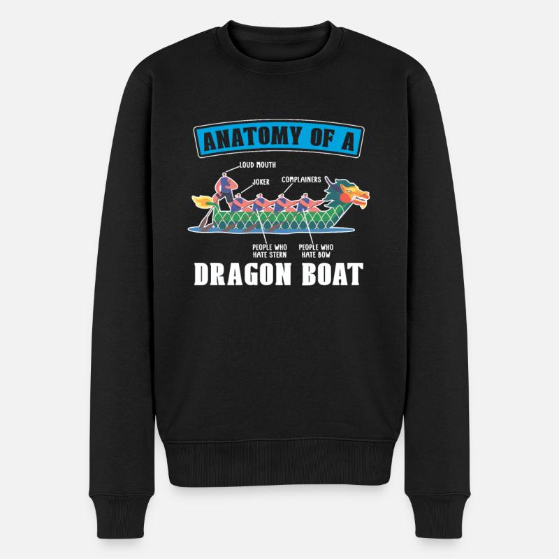 Anatomie Eines Drachenboot-paddler-bootsrennens - Männer Premium Bio Pullover - Schwarz