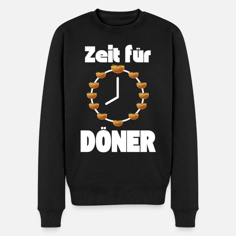 Zeit für Döner Kebab - Männer Premium Bio Pullover - Schwarz