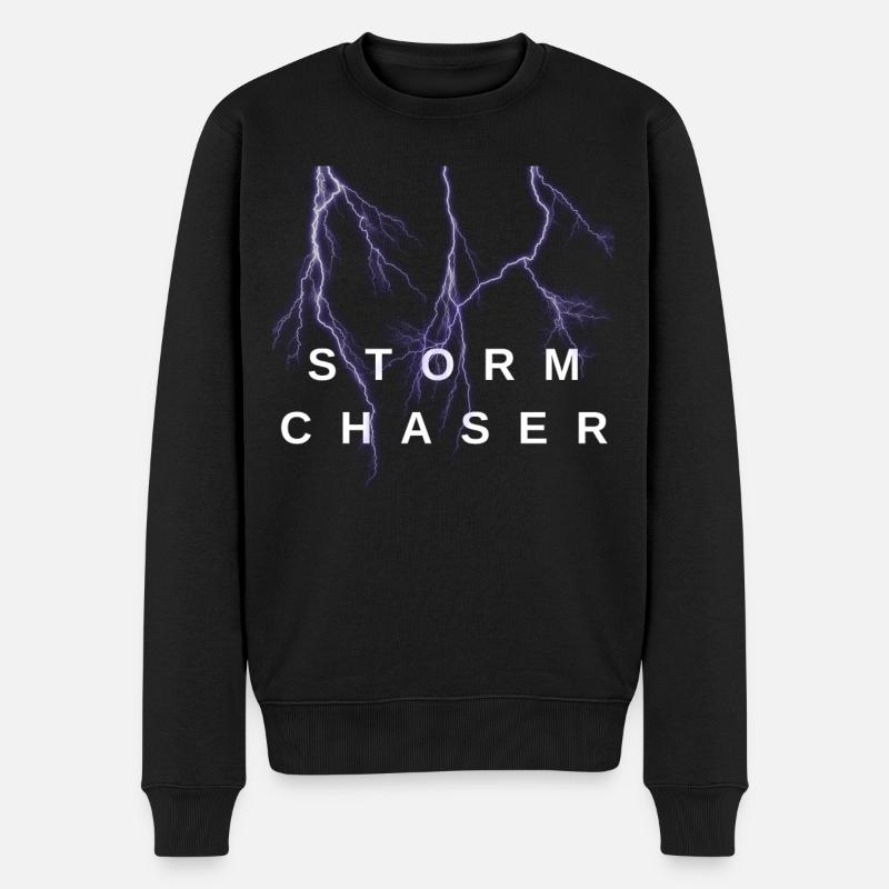 Sturmjäger Tornadojäger Unwetter - Männer Premium Bio Pullover - Schwarz