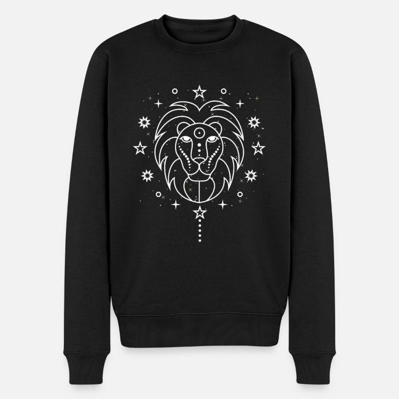 Astrologie de l’horoscope du signe du zodiaque Lion - Pull Premium bio Homme - noir
