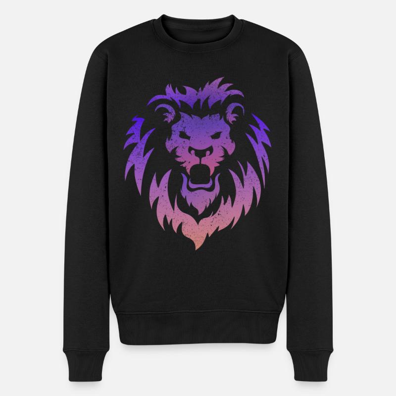 Tête de Lion Tribal - Pull Premium bio Homme - noir