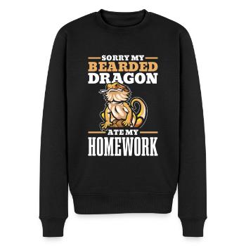 Désolé, mon dragon barbu a mes devoirs - Pull Premium bio Homme - noir - Devant - Nico (187cm)
