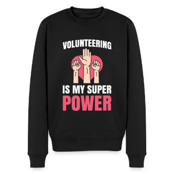 Freiwilliges Engagement Ist Meine Superkraft Für - Männer Premium Bio Pullover - Schwarz - Vorne - Nico (187cm)