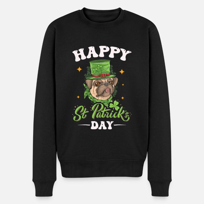 Alles Gute Zum St. Patrick's Day Für St. Patrick's - Männer Premium Bio Pullover - Schwarz