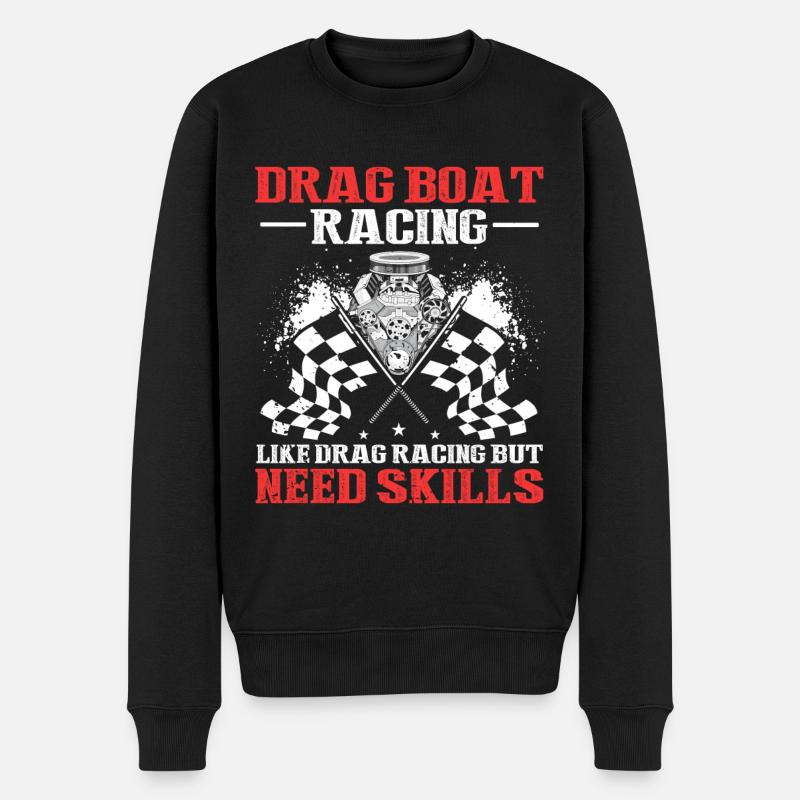 Drag Boot Design für Rennbootfahrer - Männer Premium Bio Pullover - Schwarz