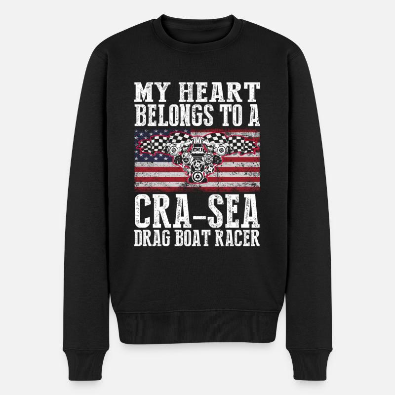 Drag Boot Design für Rennbootfahrer - Männer Premium Bio Pullover - Schwarz