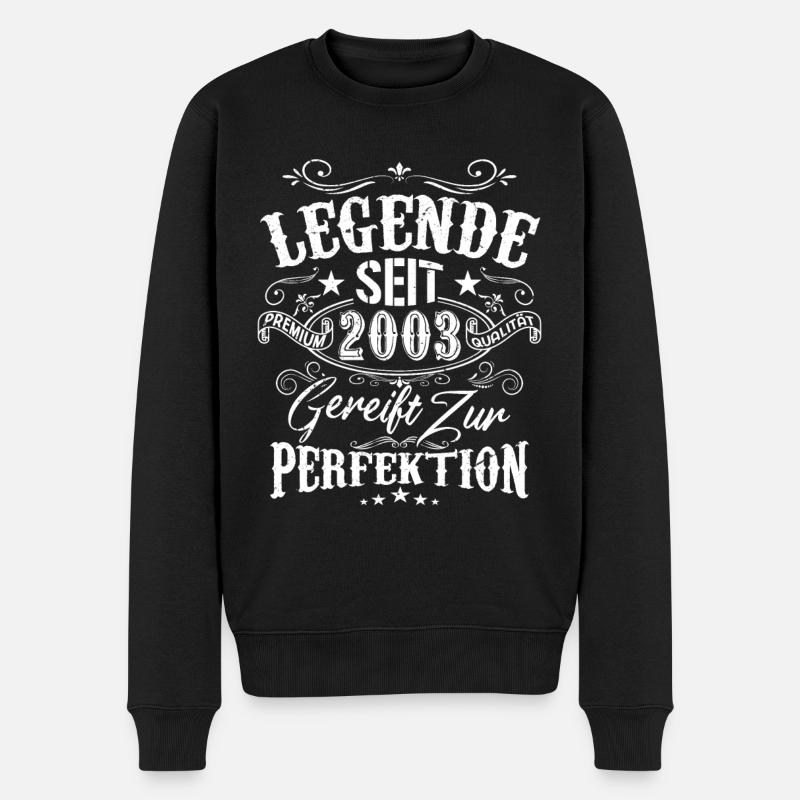 Legende Seit 2003 Gereift Zur Perfektion, Geschenk - Männer Premium Bio Pullover - Schwarz