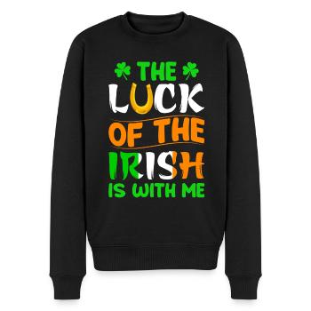 Le bonheur des Irlandais est avec moi La Saint-Patrick - Pull Premium bio Homme - noir - Devant - Nico (187cm)