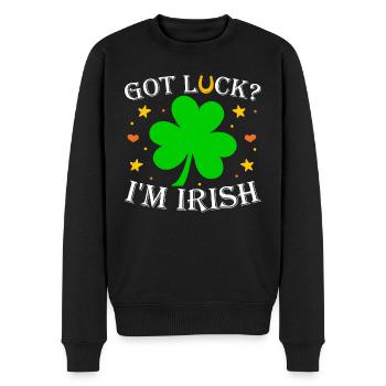 St. Patrick´s Day Irish Glück Kleeblatt - Männer Premium Bio Pullover - Schwarz - Vorne - Nico (187cm)