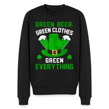 Fête de la Saint-Patrick Irlandais Tout vert Fête de la Saint-Patrick - Pull Premium bio Homme - noir - Devant - Nico (187cm)