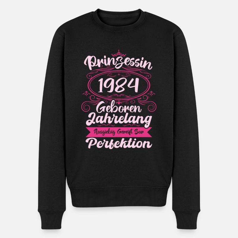 Prinzessin seit 1984 Geburtstag 1984 - Männer Premium Bio Pullover - Schwarz