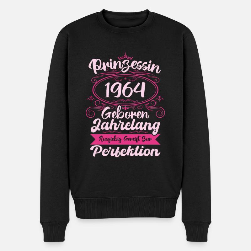 Prinzessin seit 1964 Geburtstag 1964 - Männer Premium Bio Pullover - Schwarz