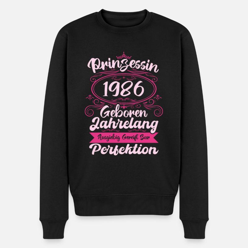 Prinzessin seit 1986 Geburtstag 1986 - Männer Premium Bio Pullover - Schwarz