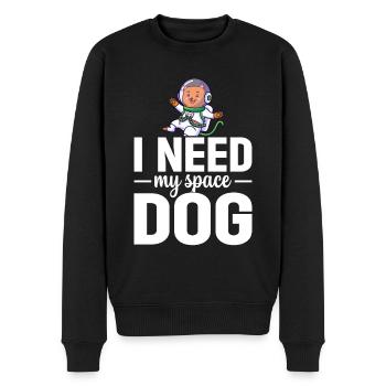 Ich brauche meinen Weltraum Hund Raumfahrt - Männer Premium Bio Pullover - Schwarz - Vorne - Nico (187cm)