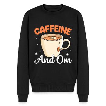 Coffee & Relaxation Caffeine Relax - Men's Premium Organic Jumper - black - Front - Nico (187cm)