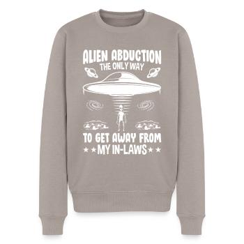 Alien Entführung Lustiger Schwiegereltern Humor - Männer Premium Bio Pullover - Taupe - Vorne - Nico (187cm)