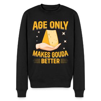 Gouda Käse Besessenheit Käsesucht Alter Gouda - Männer Premium Bio Pullover - Schwarz - Vorne - Nico (187cm)