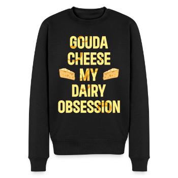 Gouda Käse Besessenheit Käsesucht Gouda Sucht - Männer Premium Bio Pullover - Schwarz - Vorne - Nico (187cm)