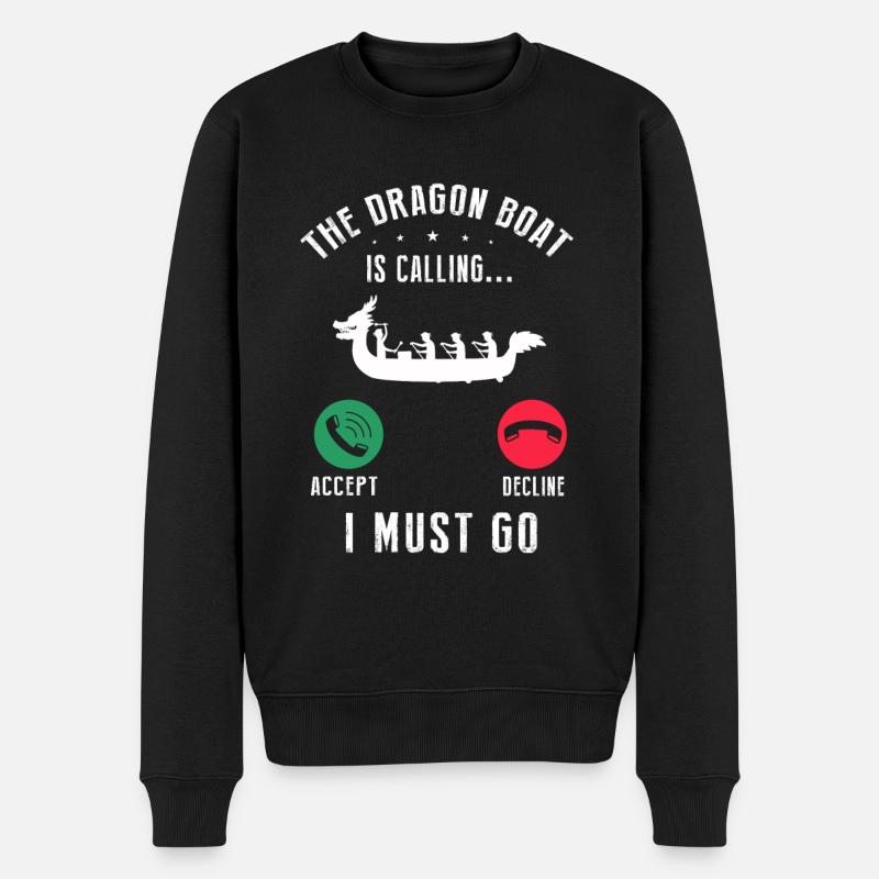 Drachenboot Crew und Drachenbootfahren - Männer Premium Bio Pullover - Schwarz