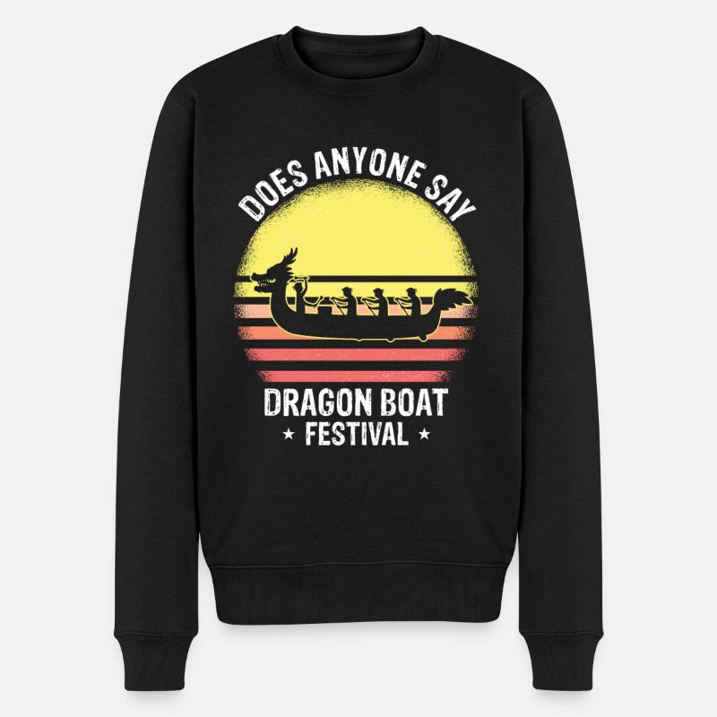 Drachenboot Crew und Drachenbootfahren - Männer Premium Bio Pullover - Schwarz