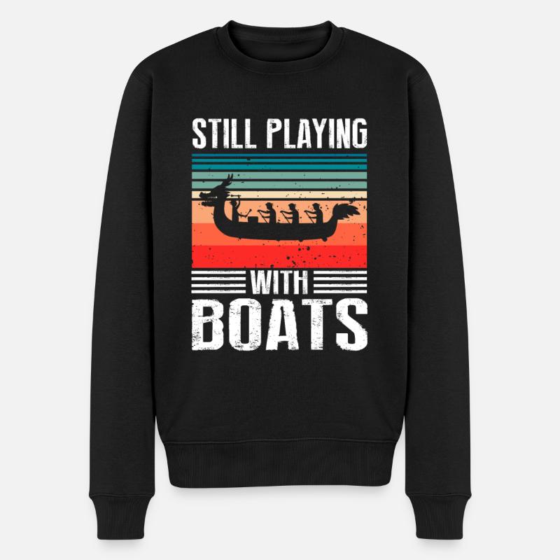 Drachenboot Trainer und Drachenboot - Männer Premium Bio Pullover - Schwarz
