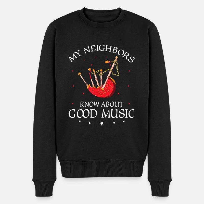 Dudelsack Zitat für Schotte und Dudelsackmusiker - Männer Premium Bio Pullover - Schwarz